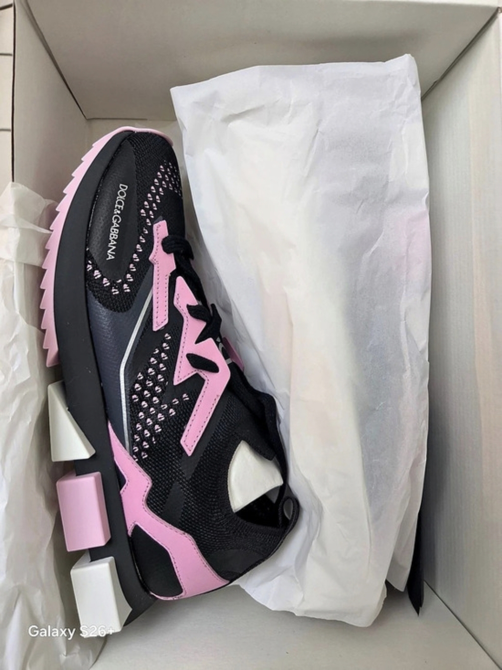Dolce & Gabbana Slip-On Maglina + Nastro Logato Women's Sneakers Black & Pink EU